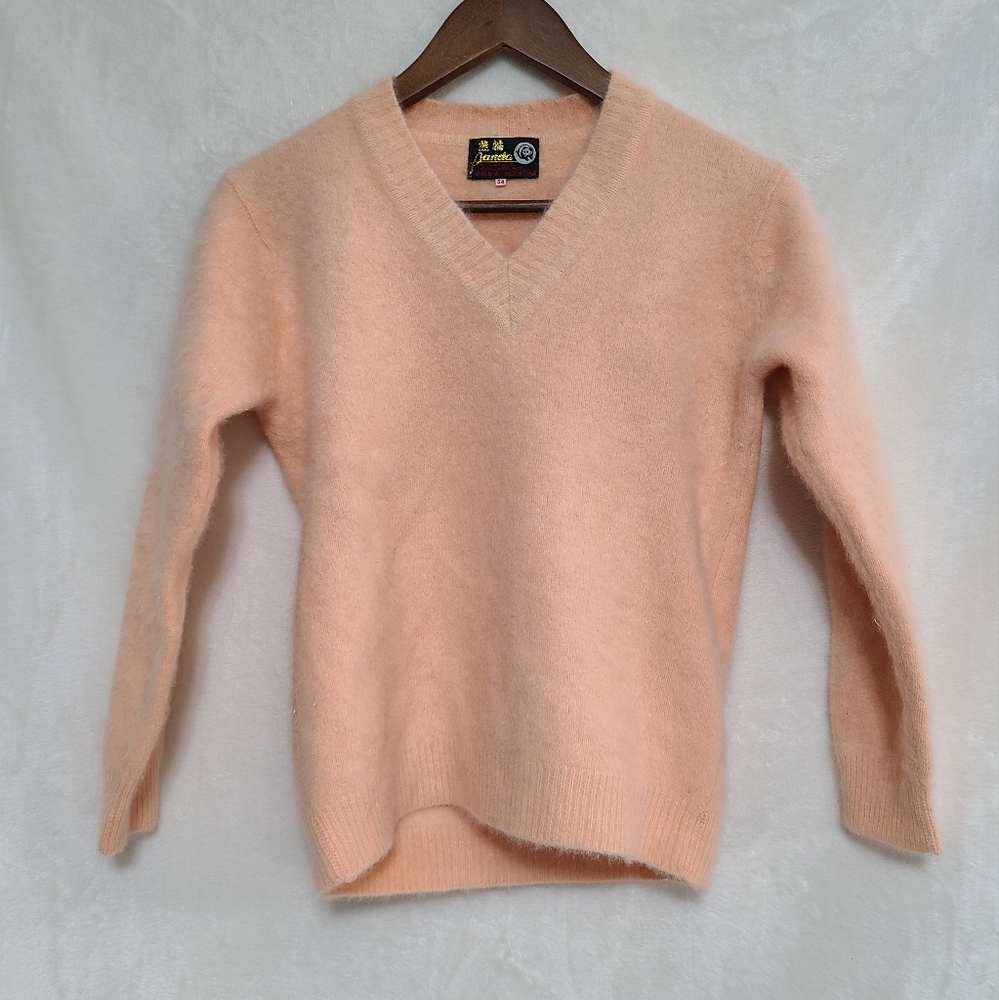 Vintage Panda Peach Lambswool Blend Sweater Size 4